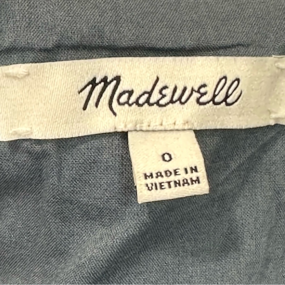 MADEWELL Cami babydoll Dress Straps Zip Pleated Stretch Panels Bow Sz 0 - Picture 9 of 11